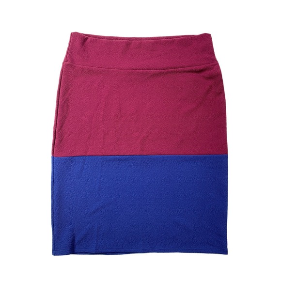 LuLaRoe Dresses & Skirts - LuLaRoe Cassie Womens 3XL Colorblock Stretch Elastic Waist Skirt Made in USA NWT